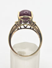 Load image into Gallery viewer, Vintage: 9ct Gold  Rare Purple Star Sapphire Natural Diamonds Cocktail Ring
