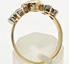 Load image into Gallery viewer, Vintage; 18ct Gold Blue Sapphire Natural Diamonds (0.68ct) Trefoil Set ring

