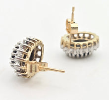 Load image into Gallery viewer, Vintage: 9ct Gold French Blue Sapphires 36 Natural Diamonds Stud Earrings
