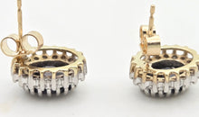 Load image into Gallery viewer, Vintage: 9ct Gold French Blue Sapphires 36 Natural Diamonds Stud Earrings
