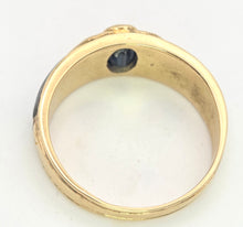 Load image into Gallery viewer, 1669 Vintage: 18ct Gold Blue Sapphire. Mother of Pearl Natural Diamonds Ring
