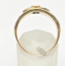 Load image into Gallery viewer, 1669 Vintage: 18ct Gold Blue Sapphire. Mother of Pearl Natural Diamonds Ring
