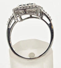 Cargar imagen en el visor de la galería, 2117 Vintage: 9ct White Gold Blue &amp; White Natural Diamonds Encrusted ring
