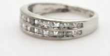 Cargar imagen en el visor de la galería, 2122 Vintage: 9ct White Gold 22 Natural Diamonds Tiered Stacker/ Dress Ring
