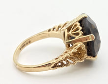 Cargar imagen en el visor de la galería, 2331 Vintage: 9ct Gold Large Cognac Smokey Quartz Ring- From 1972- Statement
