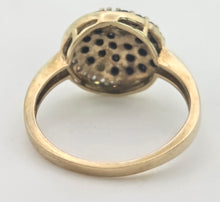 Cargar imagen en el visor de la galería, 2222 Vintage: 9ct Gold Black &amp; White Natural Diamonds &quot;Swirl&quot; Cocktail Ring
