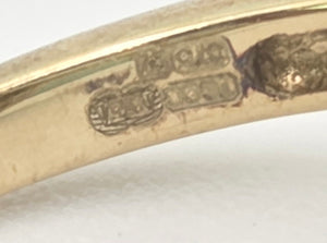 2222 Vintage: 9ct Gold Black & White Natural Diamonds "Swirl" Cocktail Ring