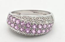Load image into Gallery viewer, 2234 Vintage; 9ct White Gold Pin Sapphires Diamonds Dress ring- Thrilling
