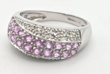 Load image into Gallery viewer, 2234 Vintage; 9ct White Gold Pin Sapphires Diamonds Dress ring- Thrilling
