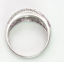 Load image into Gallery viewer, 2234 Vintage; 9ct White Gold Pin Sapphires Diamonds Dress ring- Thrilling
