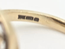 Cargar imagen en el visor de la galería, 2247 Vintage: 9ct Gold Cabochon White Opal 16 Diamonds Cluster Ring

