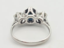 Load image into Gallery viewer, 6098 Vintage:18ct White Gold French Blue Sapphire Full Cut Diamonds Ring- From 1976
