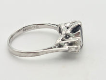 Load image into Gallery viewer, 6098 Vintage:18ct White Gold French Blue Sapphire Full Cut Diamonds Ring- From 1976
