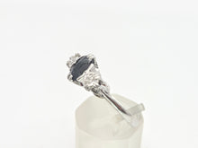 Load image into Gallery viewer, 6098 Vintage:18ct White Gold French Blue Sapphire Full Cut Diamonds Ring- From 1976
