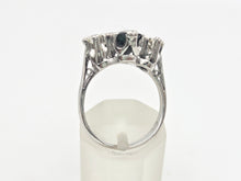 Load image into Gallery viewer, 6098 Vintage:18ct White Gold French Blue Sapphire Full Cut Diamonds Ring- From 1976
