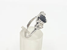 Load image into Gallery viewer, 6098 Vintage:18ct White Gold French Blue Sapphire Full Cut Diamonds Ring- From 1976
