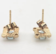 Load image into Gallery viewer, 1118 Vintage: Petite 9ct Gold Swiss Blue Topaz Necklace, Pendant, Earrings Set
