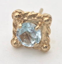 Load image into Gallery viewer, 1118 Vintage: Petite 9ct Gold Swiss Blue Topaz Necklace, Pendant, Earrings Set
