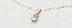 1118 Vintage: Petite 9ct Gold Swiss Blue Topaz Necklace, Pendant, Earrings Set
