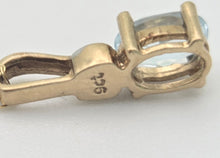 Load image into Gallery viewer, 1118 Vintage: Petite 9ct Gold Swiss Blue Topaz Necklace, Pendant, Earrings Set
