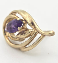 Load image into Gallery viewer, 2209 Vintage: 9ct Gold Openwork Amethyst Stud Earrings
