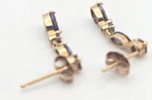 Load image into Gallery viewer, 2214 Vintage: 9ct Gold Iolite &amp; Tanzanite Drop Stud Earrings
