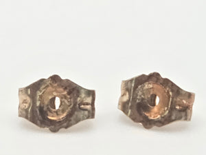 2214 Vintage: 9ct Gold Iolite & Tanzanite Drop Stud Earrings