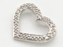 Load image into Gallery viewer, 2217 Vintage: Petite 9ct White Gold Heart-Shaped Diamonds Pendant
