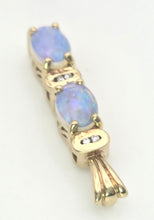 Load image into Gallery viewer, 2219: Vintage: 9ct Gold White Opals Natural Diamonds Pendulum Pendant

