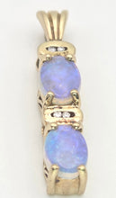 Load image into Gallery viewer, 2219: Vintage: 9ct Gold White Opals Natural Diamonds Pendulum Pendant
