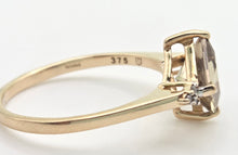 Load image into Gallery viewer, 2223 Vintage: 9ct Gold Square Cut Peridot 6 Natural Diamonds Dress Ring
