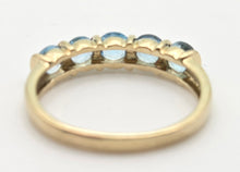Load image into Gallery viewer, 2230 Vintage: 9ct Gold 5 Swiss Blue Topaz Stacker/Half-Hoop Ring
