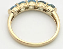 Load image into Gallery viewer, 2230 Vintage: 9ct Gold 5 Swiss Blue Topaz Stacker/Half-Hoop Ring
