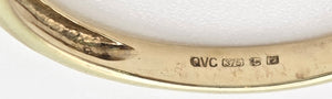 2230 Vintage: 9ct Gold 5 Swiss Blue Topaz Stacker/Half-Hoop Ring