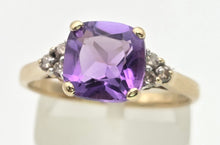 Load image into Gallery viewer, 2235 Vintage: 9ct Gold Cushion Cut Lilac Amethyst Diamond Dress Ring
