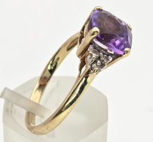 Load image into Gallery viewer, 2235 Vintage: 9ct Gold Cushion Cut Lilac Amethyst Diamond Dress Ring
