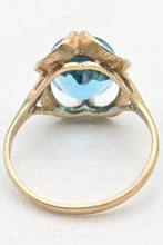 Load image into Gallery viewer, Vintage: 9ct Gold Faceted Cut Swiss Blue Topaz ring - From 1976
