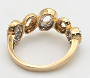 2240 Vintage: 9ct Gold Openwork 29 Natural Diamonds (0.33ct)  Dress Ring