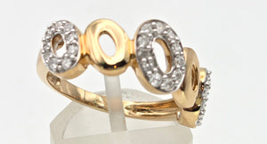 2240 Vintage: 9ct Gold Openwork 29 Natural Diamonds (0.33ct)  Dress Ring