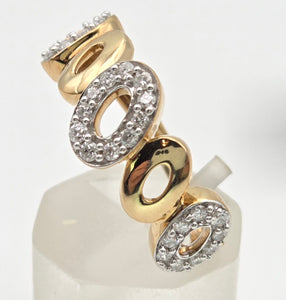 2240 Vintage: 9ct Gold Openwork 29 Natural Diamonds (0.33ct)  Dress Ring