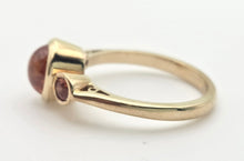 Load image into Gallery viewer, 2241 Vintage: 9ct Gold Bezel Set Orange Citrines Trilogy Ring
