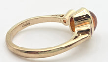 Load image into Gallery viewer, 2241 Vintage: 9ct Gold Bezel Set Orange Citrines Trilogy Ring
