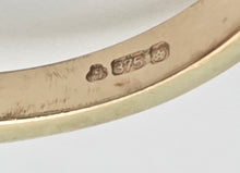 Load image into Gallery viewer, 2241 Vintage: 9ct Gold Bezel Set Orange Citrines Trilogy Ring
