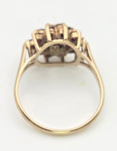 Load image into Gallery viewer, 2250 Vintage: 9ct Gold 19 Rich Red Rubies Flower Head Cluster Ring- From 1974
