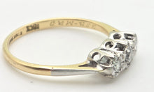 Load image into Gallery viewer, Antique: 18ct Gold  Natural Round Full Cut  Diamonds 3-Stone Ring
