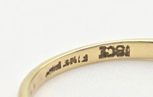 Antique: 18ct Gold  Natural Round Full Cut  Diamonds 3-Stone Ring