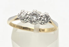 Load image into Gallery viewer, Antique: 18ct Gold  Natural Round Full Cut  Diamonds 3-Stone Ring
