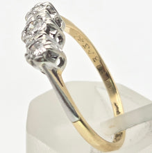 Load image into Gallery viewer, Antique: 18ct Gold  Natural Round Full Cut  Diamonds 3-Stone Ring
