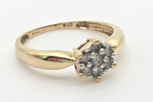 Cargar imagen en el visor de la galería, 2264 Vintage: Petite 9ct Gold  Natural Diamonds Star Cluster Ring
