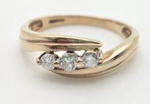 Load image into Gallery viewer, 2267 Vintage: 9ct Gold Round Full Cut Natural Diamond&#39;s Cross-Over Ring
